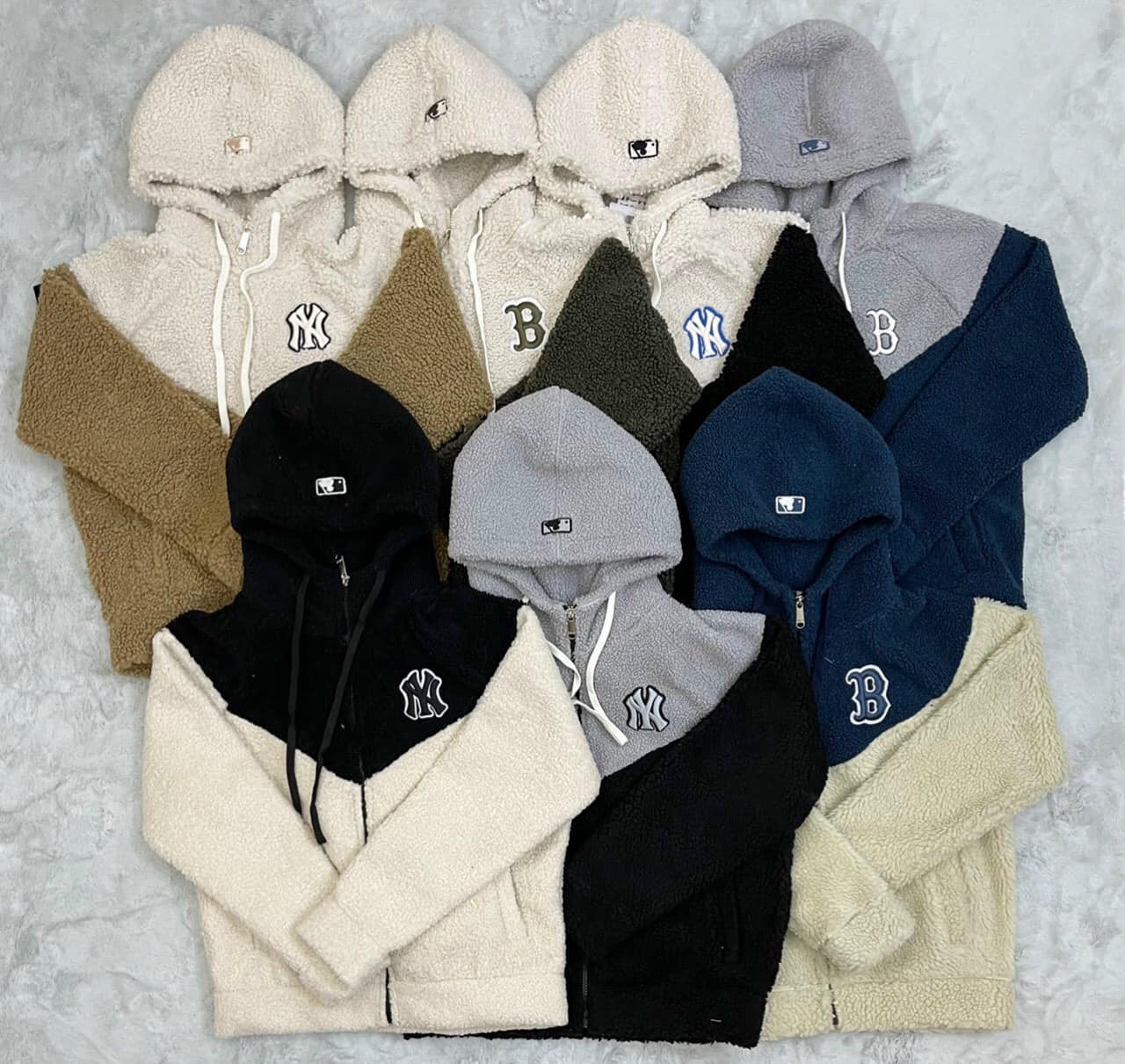 HG005 #%MLB WOOL FLEECE ZIP HOODIE