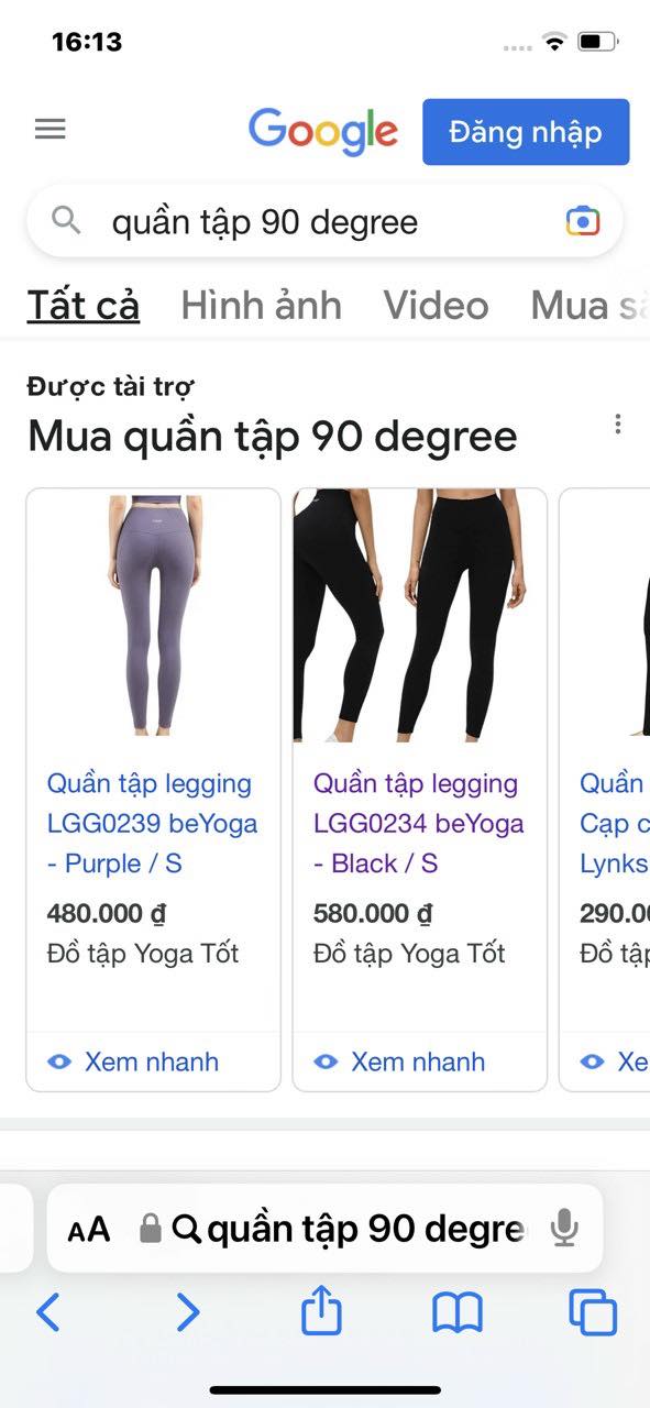 Quần tập yoga xịn 90degree