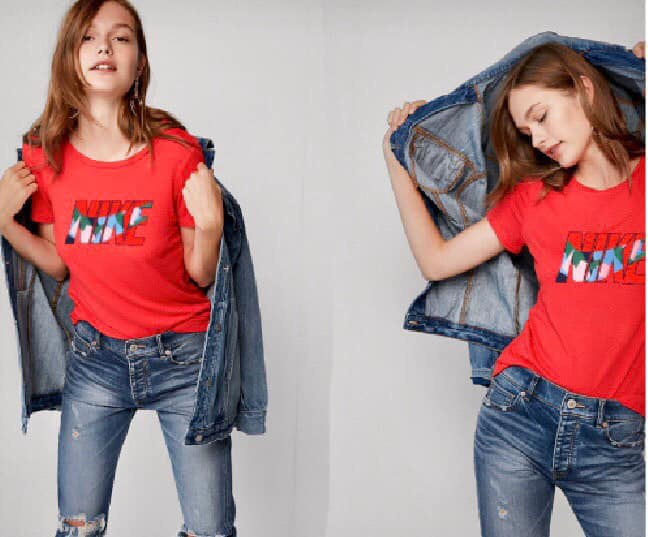 Áo thun cotton 100% in chử Nike