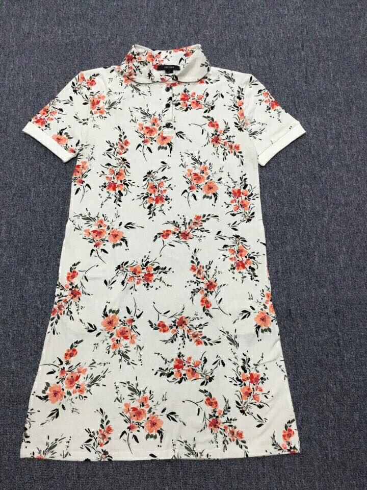 Đầm thun coton cổ sơmi