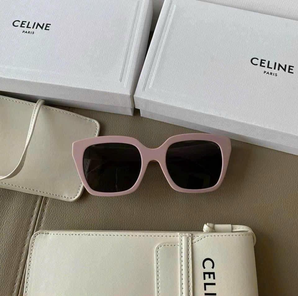 #CELINE Cl40198f_01a_Butterfly_Sunglasses_In_Black , white & Pin
