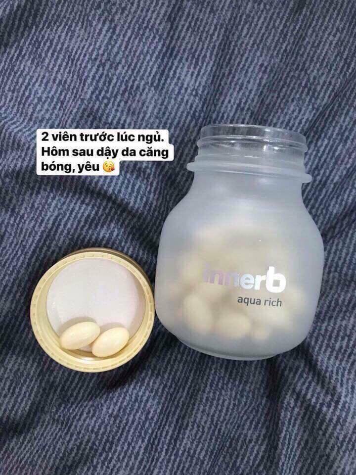Innerb Aqua Rich Viên Uống TRẮNG DA Cung Cấp Nước và Collagen
