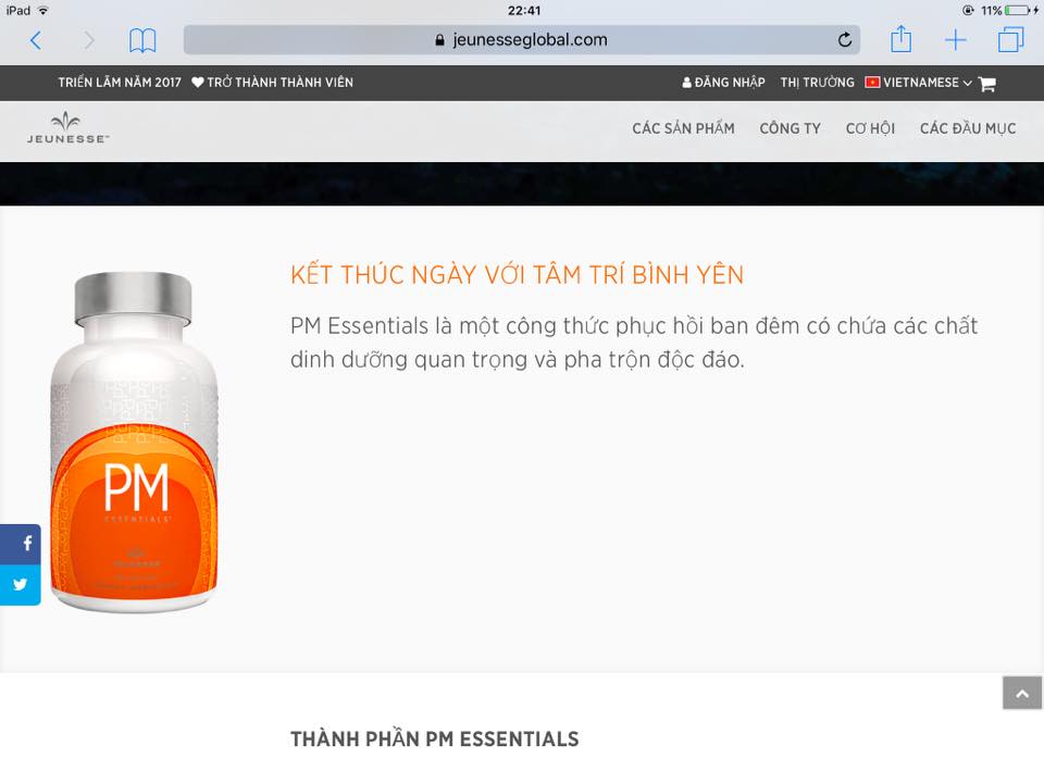 các sản phẩm của Jeunesse Golbal ( Mỹ)