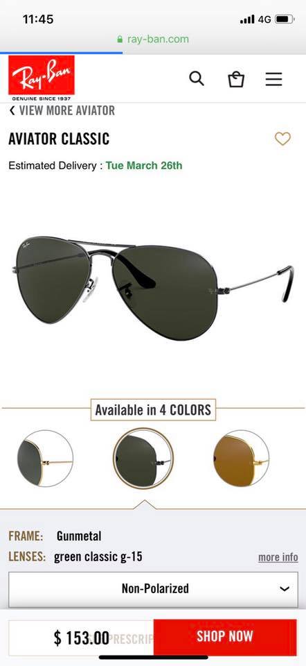 RAYBAN AVIATOR RB3025 - MADE IN ITALY