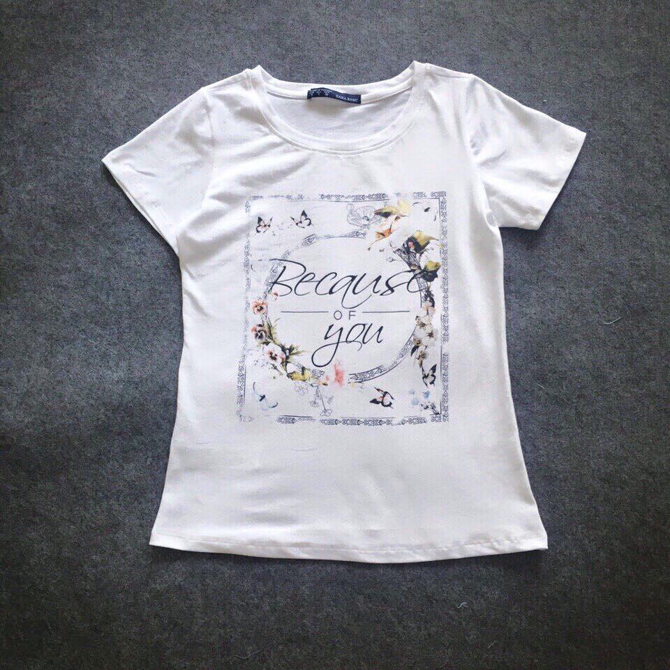 Áo thun Because of you cotton 100%