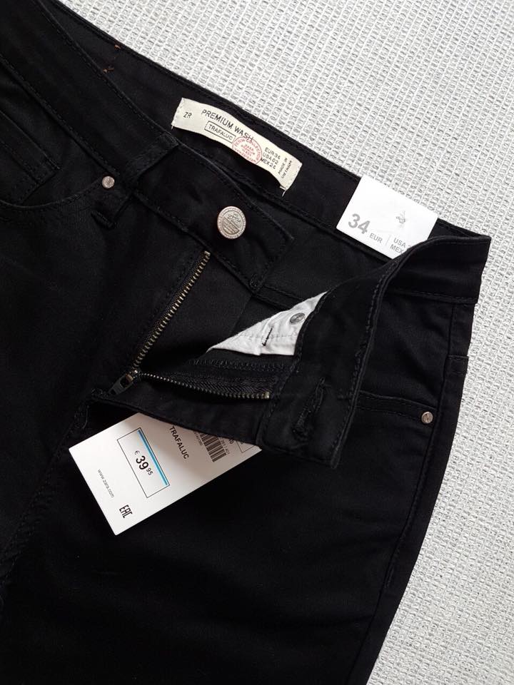 Quần 8 tất zara chất jean đen mịn co giãn thoải mái