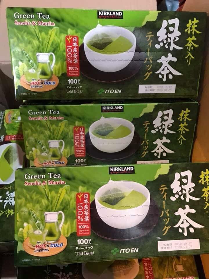 Trà xanh KirkLand Green Tea Nhật Bản Sencha & Matcha