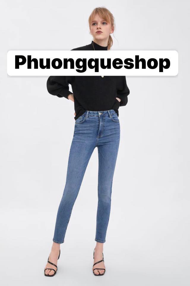 TOP DENIM HIGH WAIST BLUE JEANS