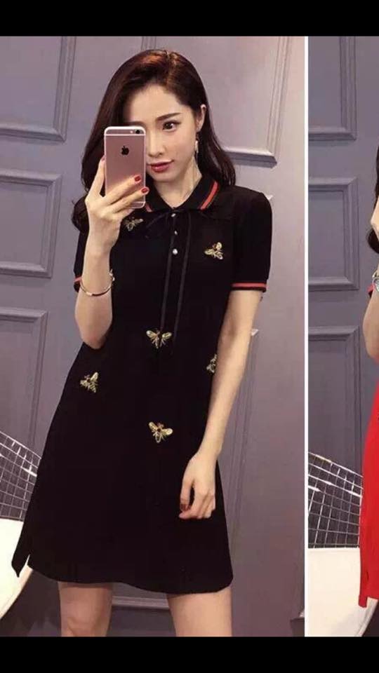 Đầm thun cổ polo