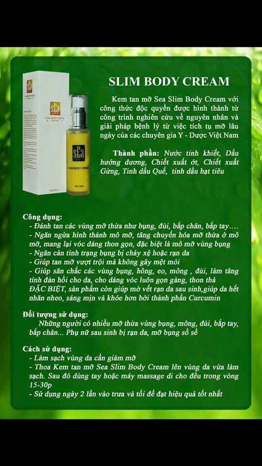 KEM TAN MỠ SEA SLIM BODY