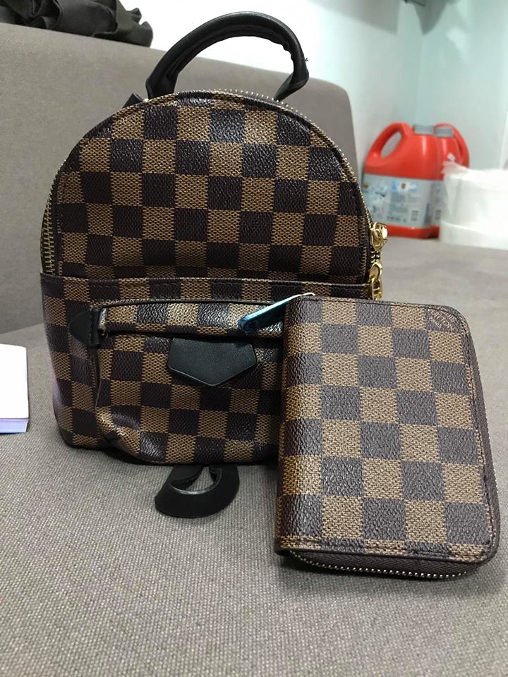 Set balo & ví size mini hàng QC