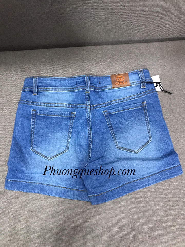 Short jean thêu