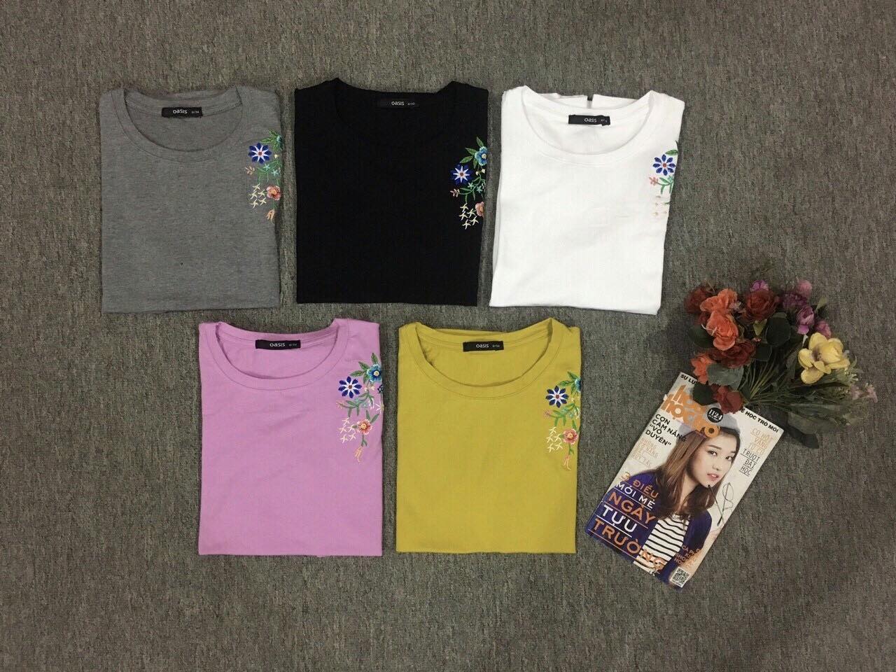áo thun cotton thêu