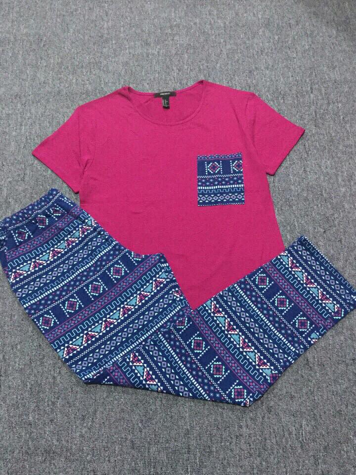 Đồ bộ phối màu cotton 100%