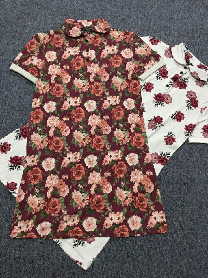 Đầm thun coton cổ sơmi