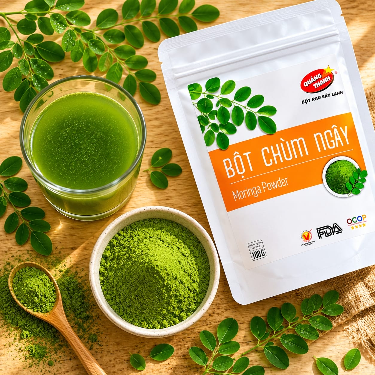 Túi bột chùm ngây 100g
