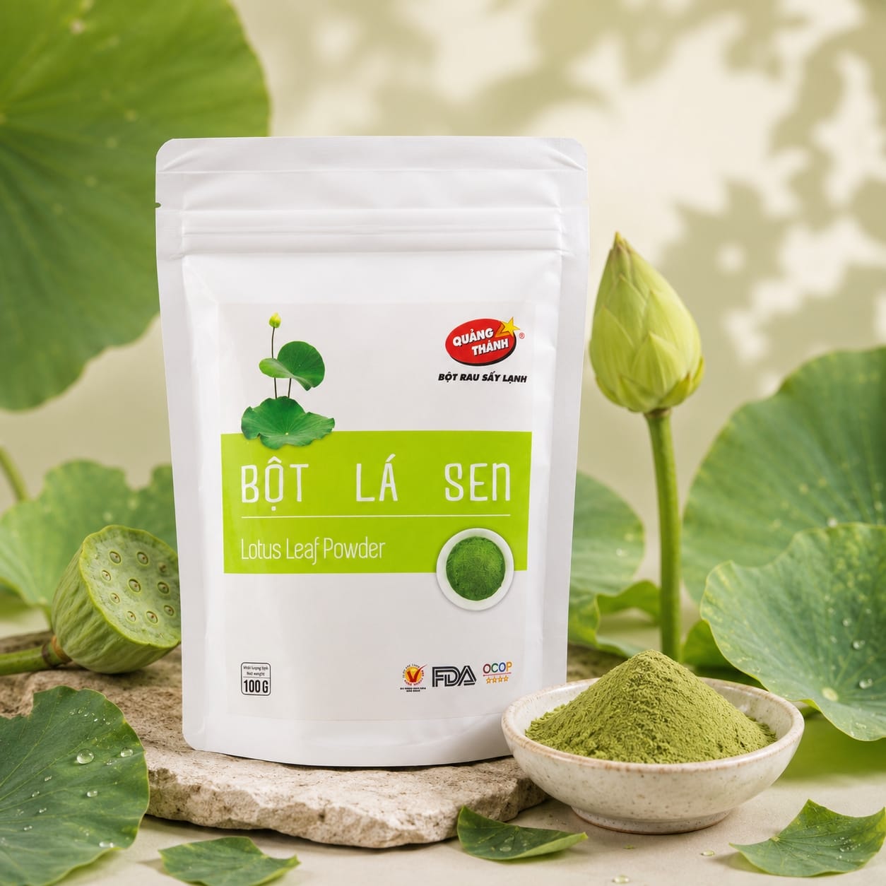 Túi bột lá sen 100g