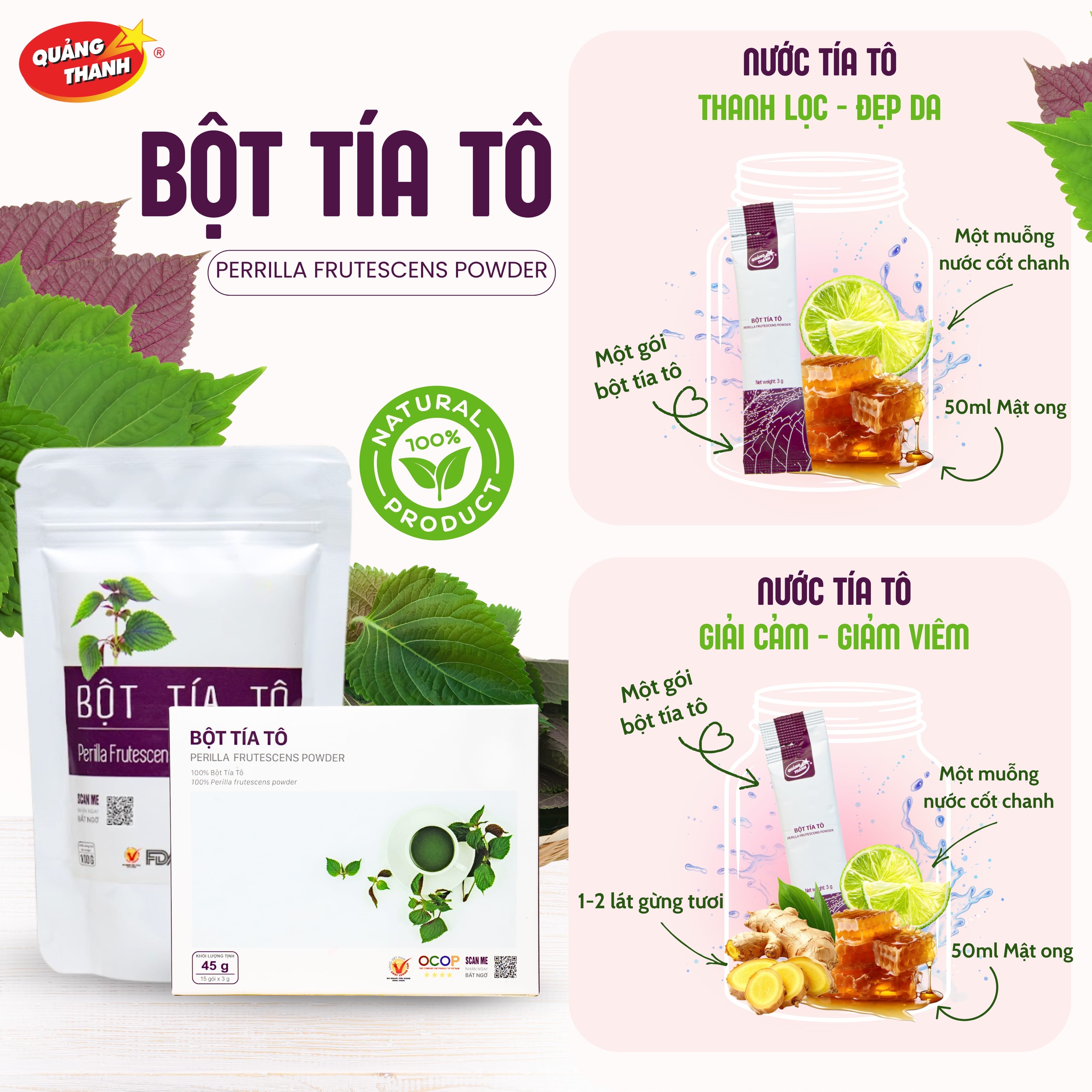 Túi bột tía tô 100g