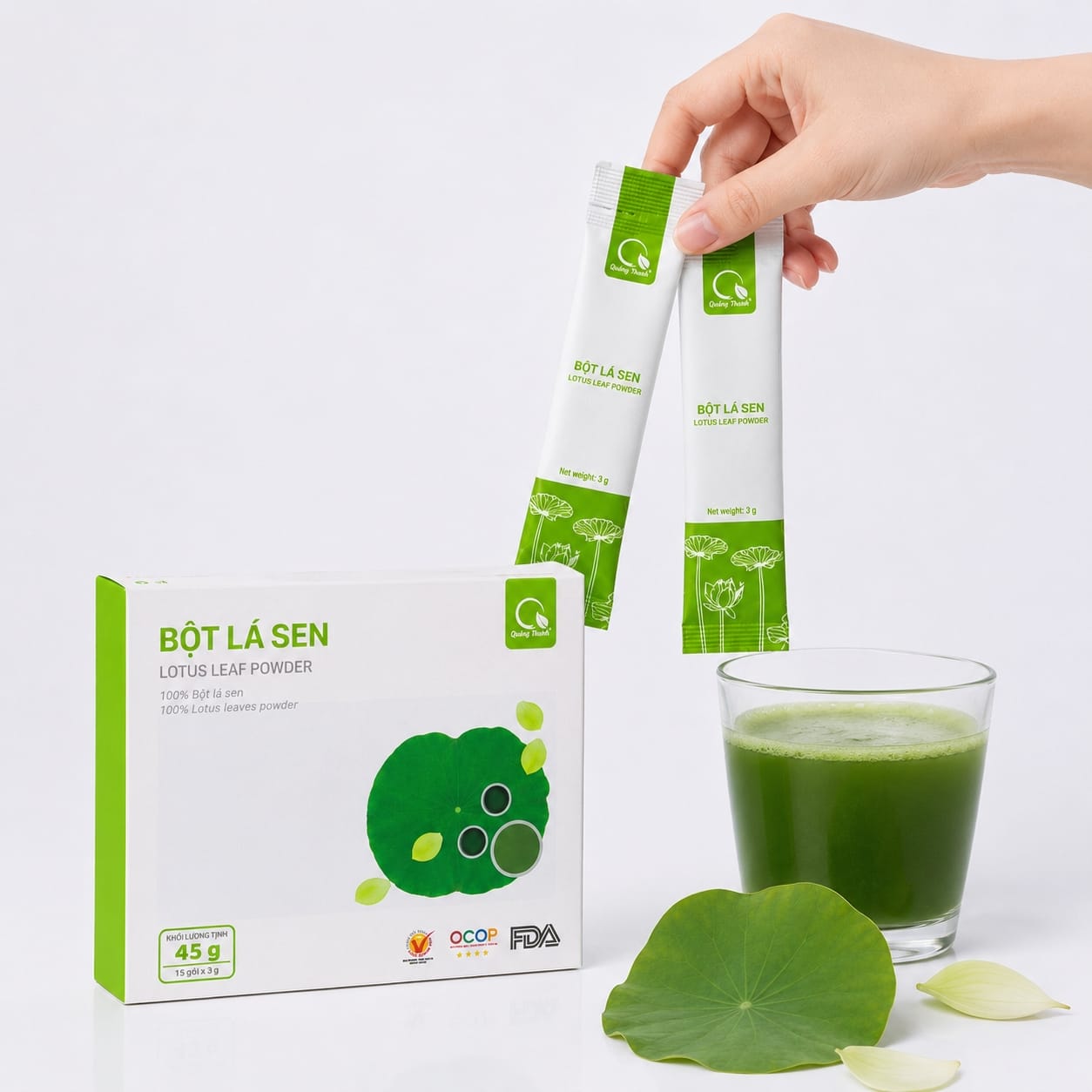 Bột Lá Sen - Hộp tiện lợi 45g