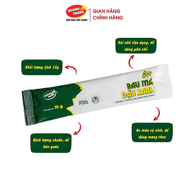 Tuýp bột rau má đậu xanh 15g