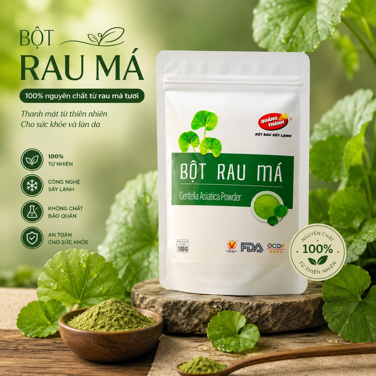 Túi bột rau má 100g