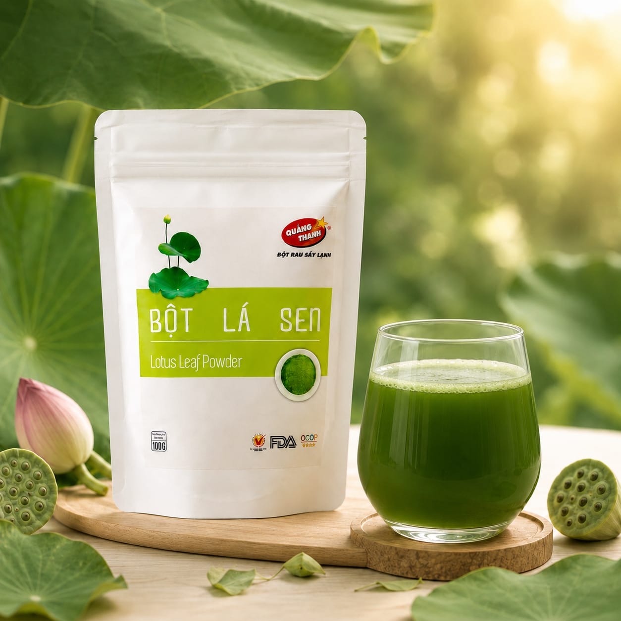 Túi bột lá sen 100g