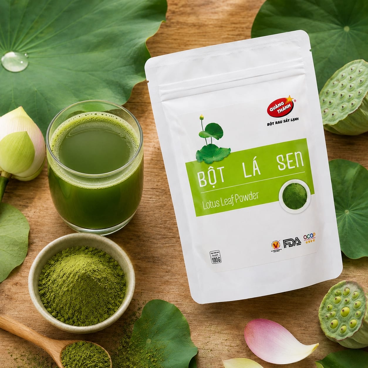 Túi bột lá sen 100g