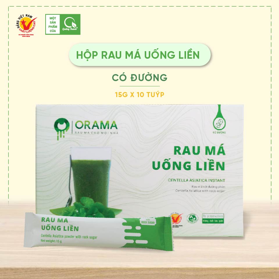 Rau Má Uống Liền Có Đường - Hộp 10 Gói - FREESHIP ĐƠN TỪ 495k