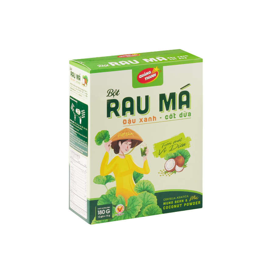 Rau Má Đậu Xanh Cốt Dừa - Hộp 180g (12 gói x 15 g)
