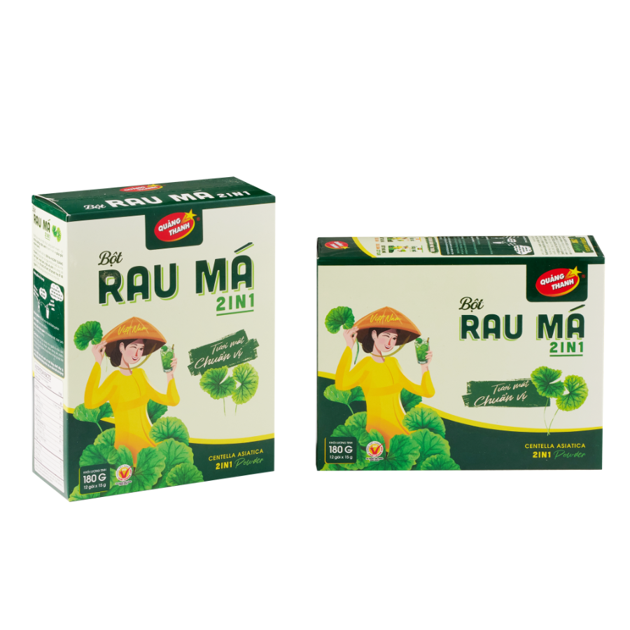 Combo 2 - Hộp bột rau má 2IN1 180g (12 gói x 15 g)