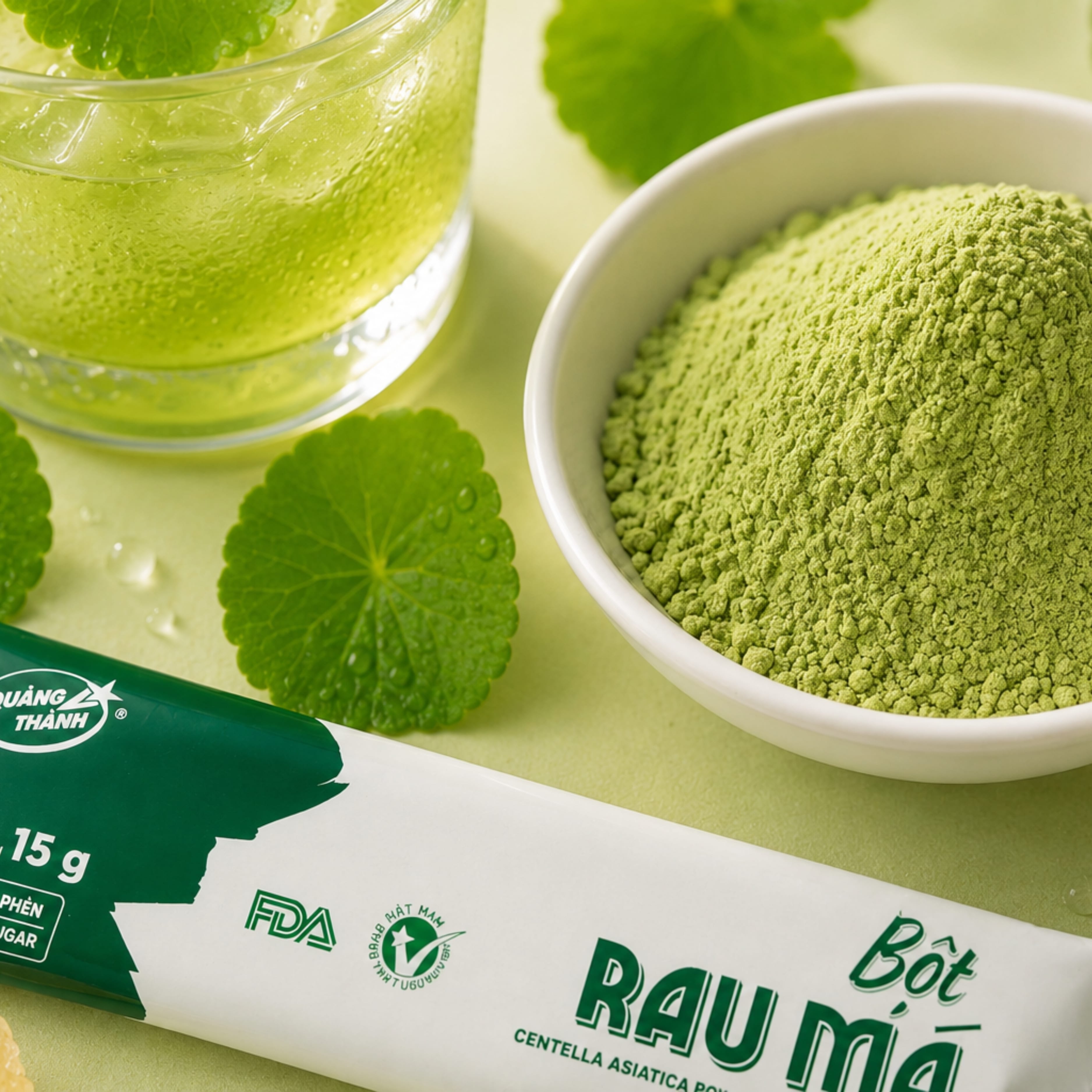 Rau Má 2in1 Đường Phèn - Hộp 180g (12 gói x 15 g)