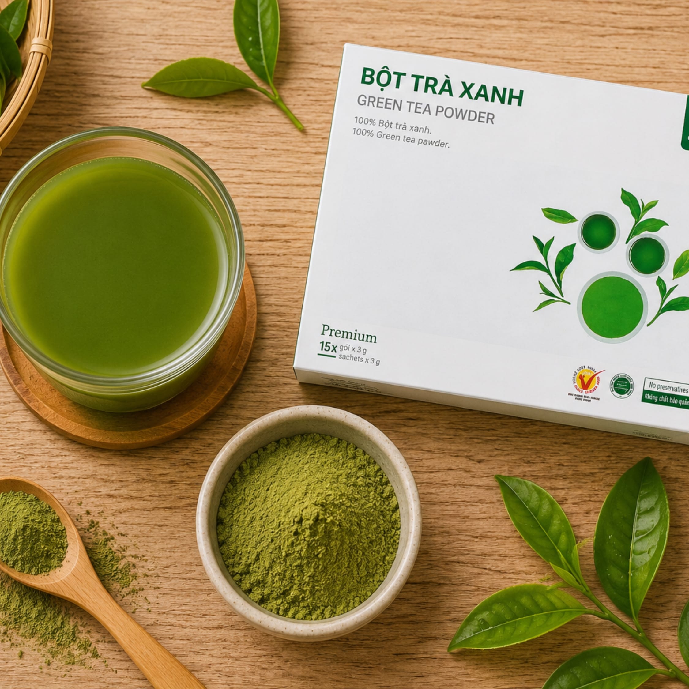 Bột Trà Xanh - Hộp tiện lợi 45g