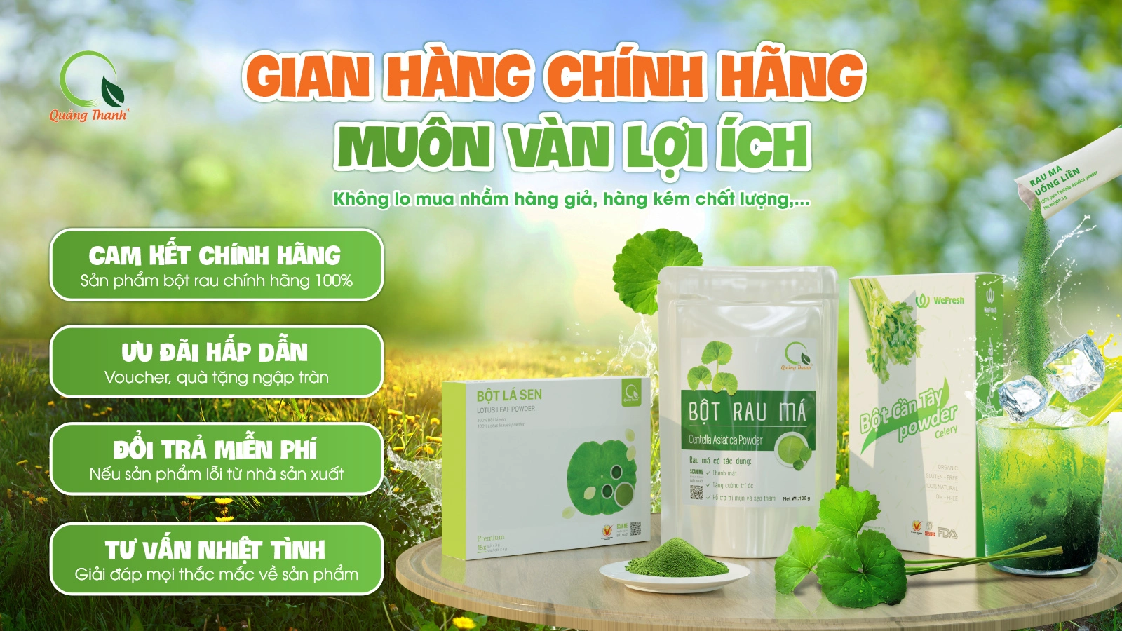 bột rau má Quảng Thanh