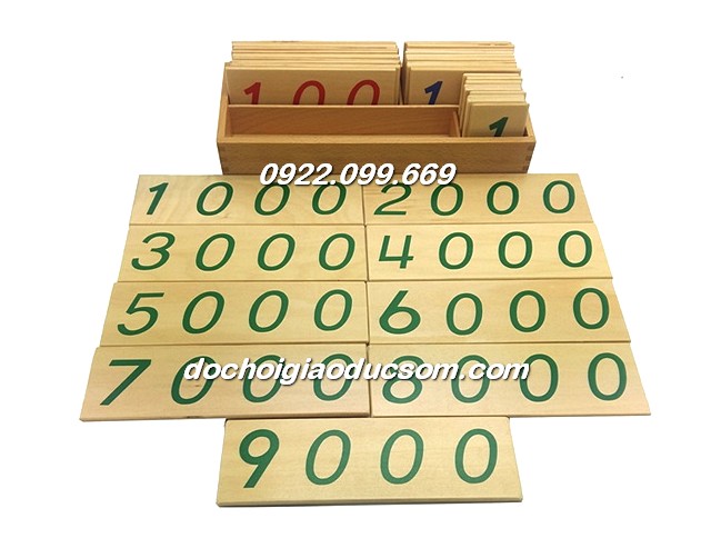 Bộ thẻ số 1-9000 loại to - Giáo cụ Montessori