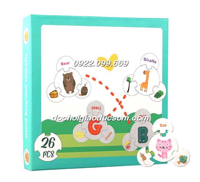 Bộ ghép matching chữ và ghép số Beginning sound ending bé học tiếng anh giá rẻ