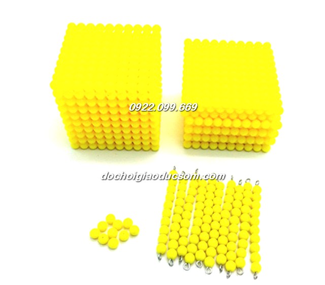 Bộ cườm vàng học toán Montessori Golden Bead 1000 100 10