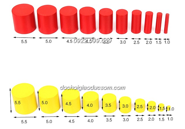 Bộ hình trụ to chuẩn - Giáo cụ Montessori