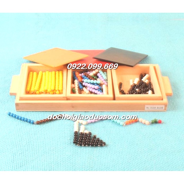 TRÒ CHƠI CON RẮN CỘNG - Giáo cụ Montessori (Snake game with 3 box) giá rẻ, hàng đẹp