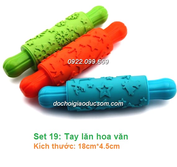 Đồ chơi cát - Set 19: Tay lăn hoa văn