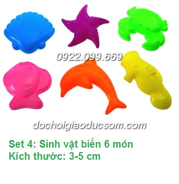 Đồ chơi cát - Set 4: Sinh vật biển 6 món