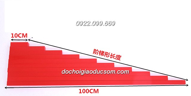 Gậy đỏ to - Giáo cụ Montessori