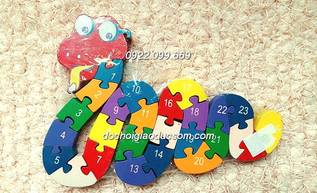 Ghép hình puzzle gỗ con vật theo thứ tự bảng chữ cái - số lượng