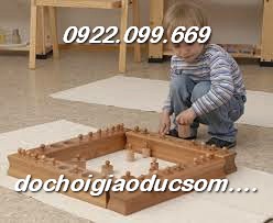 Bộ hình trụ có núm loại to KNOBBED CYLINDERS - Giáo cụ Montessori