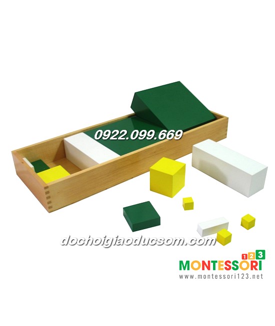 Nhân 3 khối lập phương - giáo cụ Montessori