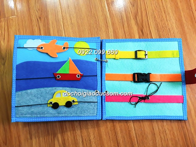 Sách vải handmade TRAVEL QUIET BOOK phát triển kỹ năng cho bé