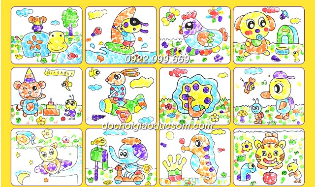 Set 6 tuýp màu finger paint tặng kèm thiệp