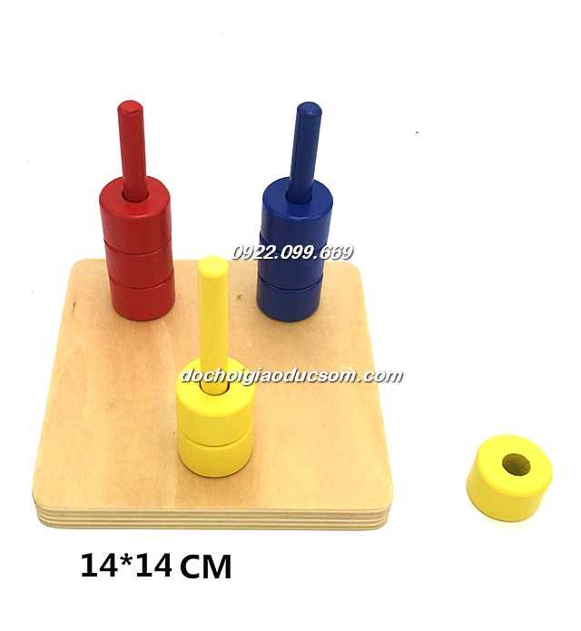 Thả khoanh tròn vào 3 trục mẫu - Giáo cụ Montessori 0-3 tuổi