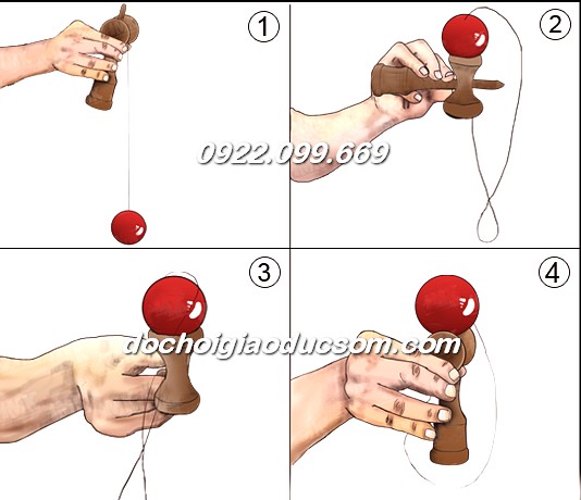 Trò chơi tung hứng truyền thống Kendama Basic bằng gỗ chất lượng, giá rẻ