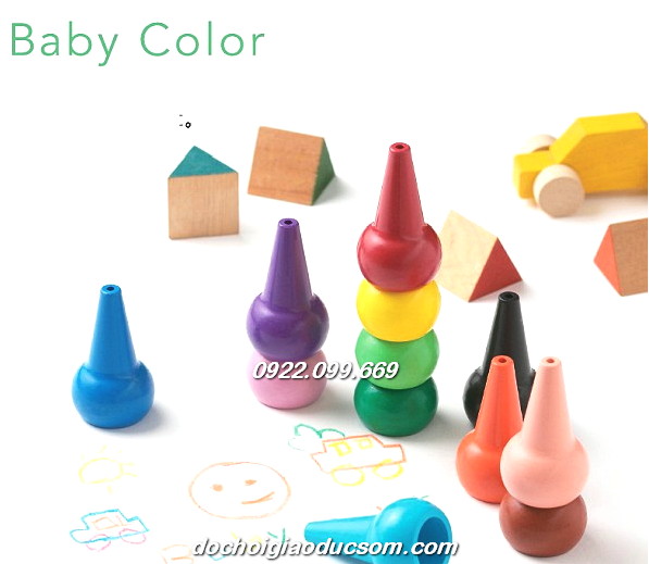 Bút sáp mầu tròn Nhật - Baby Color - 12 mầu