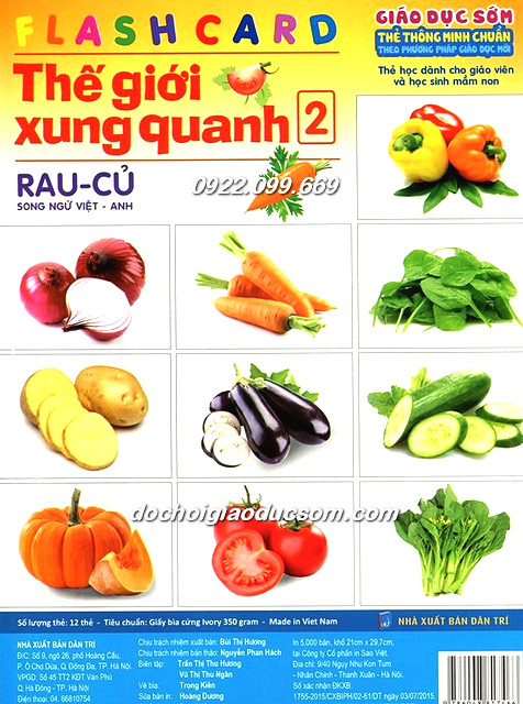 Flashcard  ( Rau củ ) Hàng chuẩn